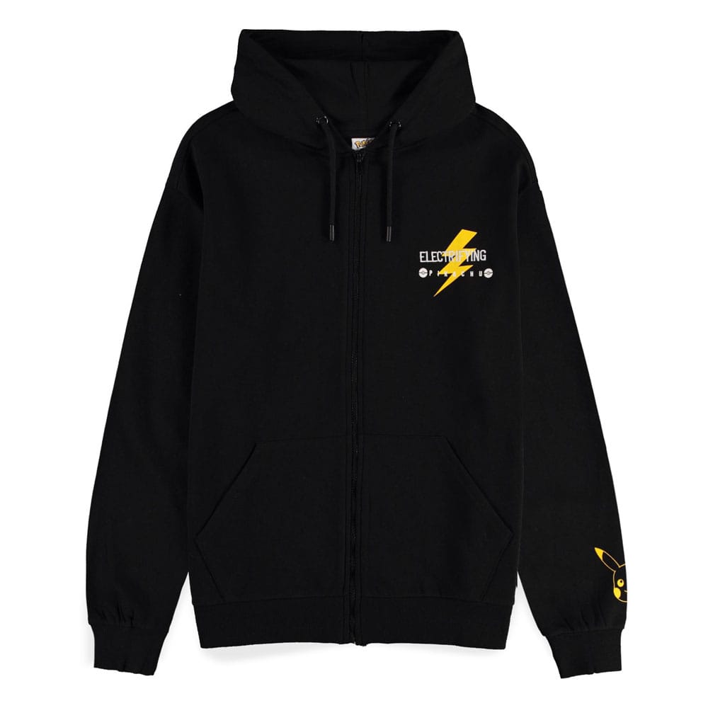 Pokemon Zipper Hoodie Sweater Pikachu Electrifying Line-art Size S - MangaShop.ro