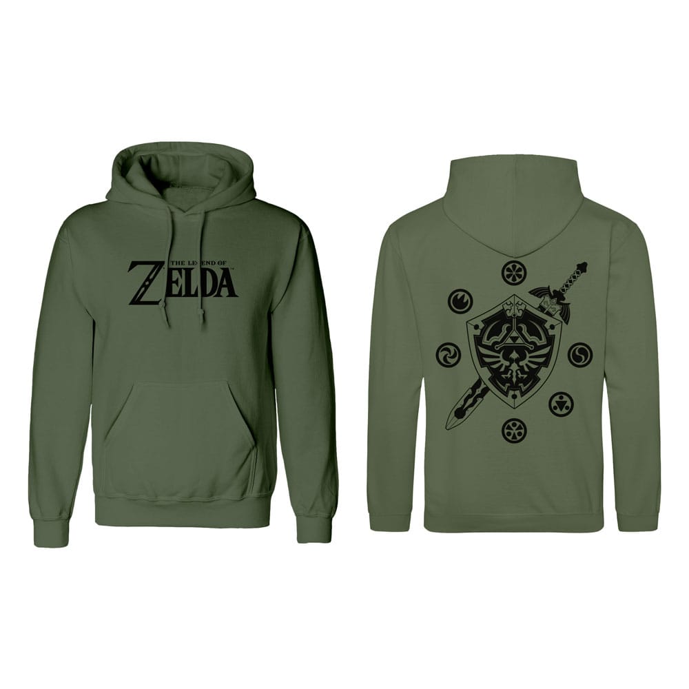 The Legend of Zelda Hooded Sweater Logo And Shield Size XL - MangaShop.ro