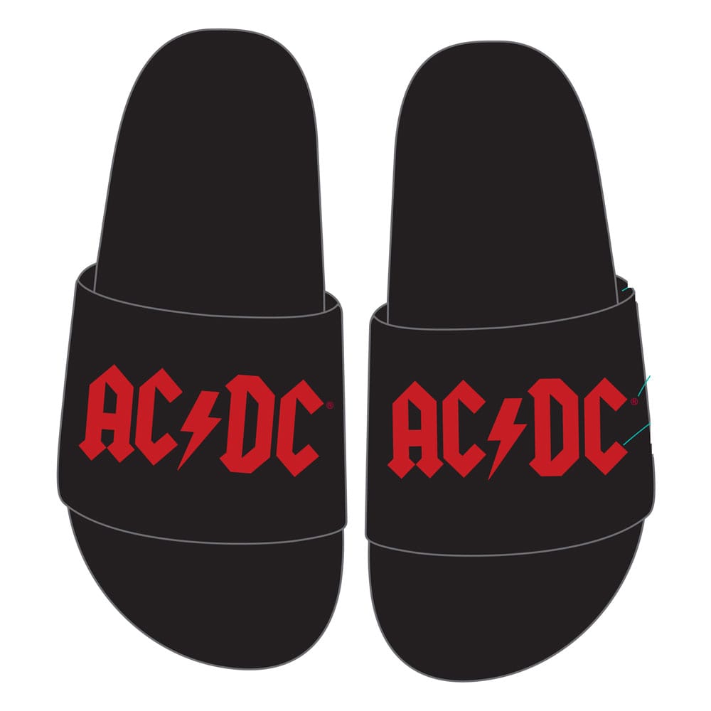 AC/DC Slippers Logo Size L - MangaShop.ro