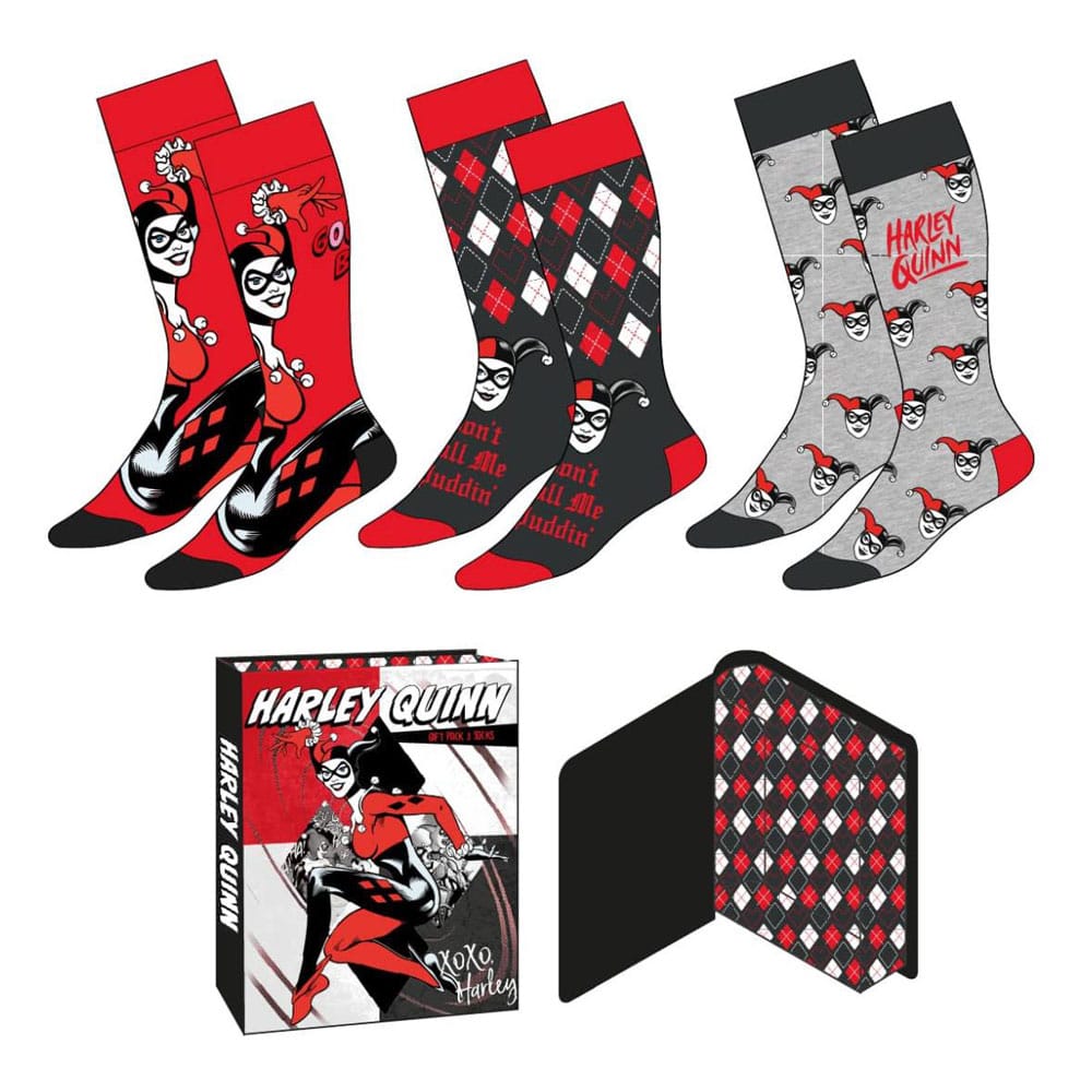 DC Comics Socks 3-Pack Harley Quinn 36-43 - MangaShop.ro