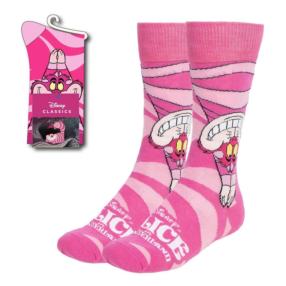 Disney Socks Alice in Wonderland Cheshire Cat Upside Down 36-43 - MangaShop.ro