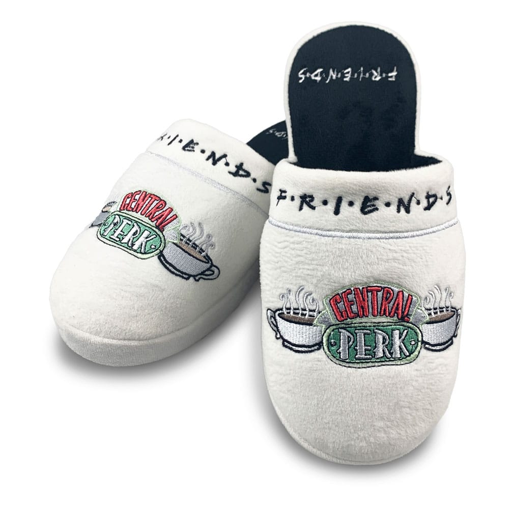 Friends Slippers Logo Central Perk White EU 5 - 7 - MangaShop.ro
