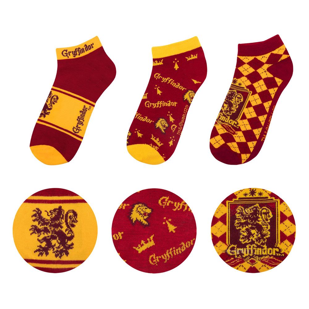 Harry Potter Ankle Socks 3-Pack Gryffindor - MangaShop.ro