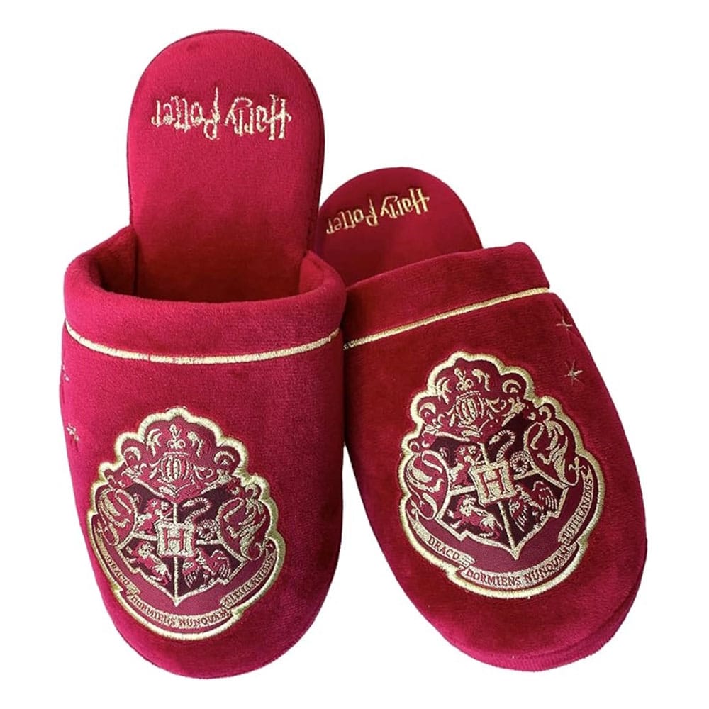Harry Potter Slippers Hogwarts Gold on Burgundy EU 38-43 - MangaShop.ro