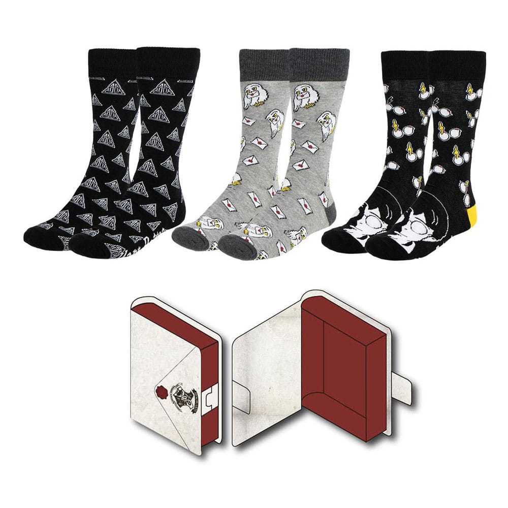Harry Potter Socks 3-Pack 38-45 - MangaShop.ro