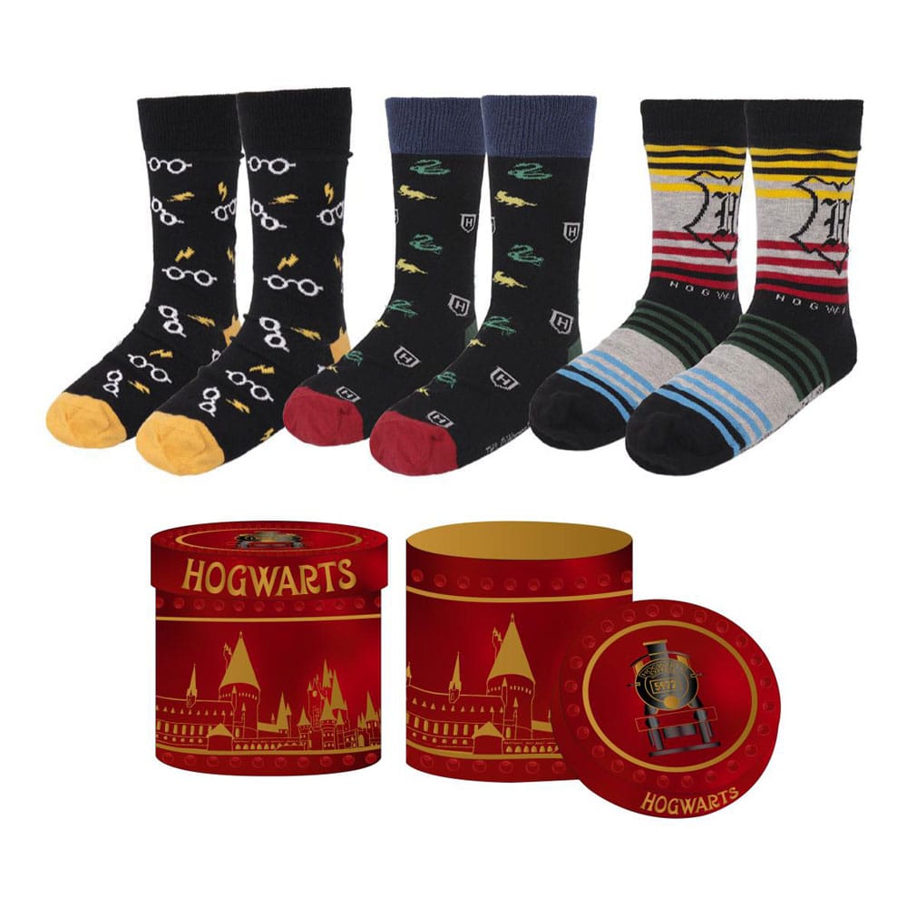 Harry Potter Socks 3-Pack Hogwarts 8-45 - MangaShop.ro