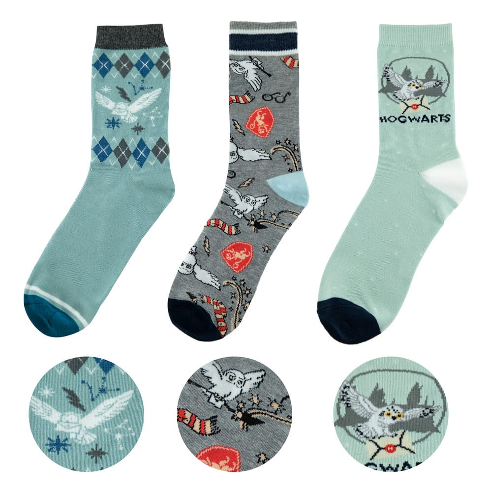 Harry Potter Socks 3-Pack Hedwig - MangaShop.ro