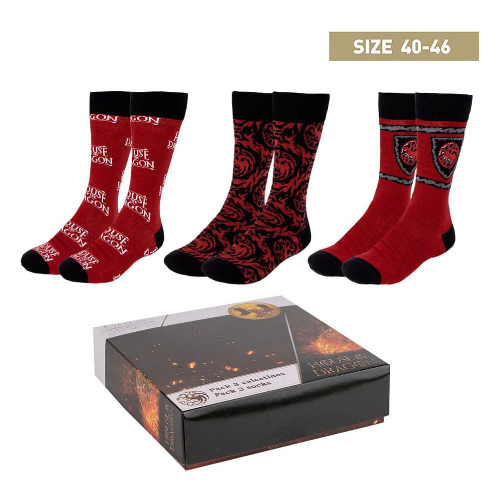 House of the Dragon Socks 3-Pack 40-46 - MangaShop.ro