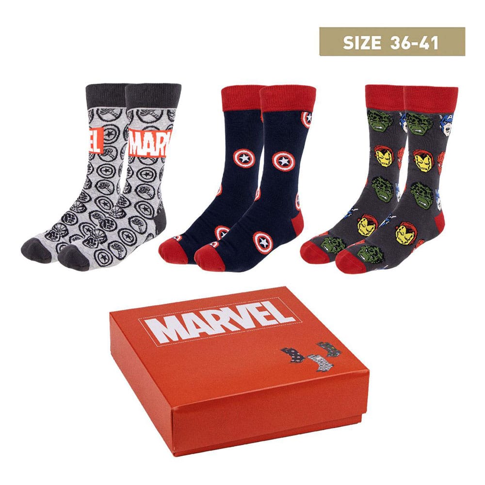 Marvel Socks 3-Pack Avengers 36-41 - MangaShop.ro