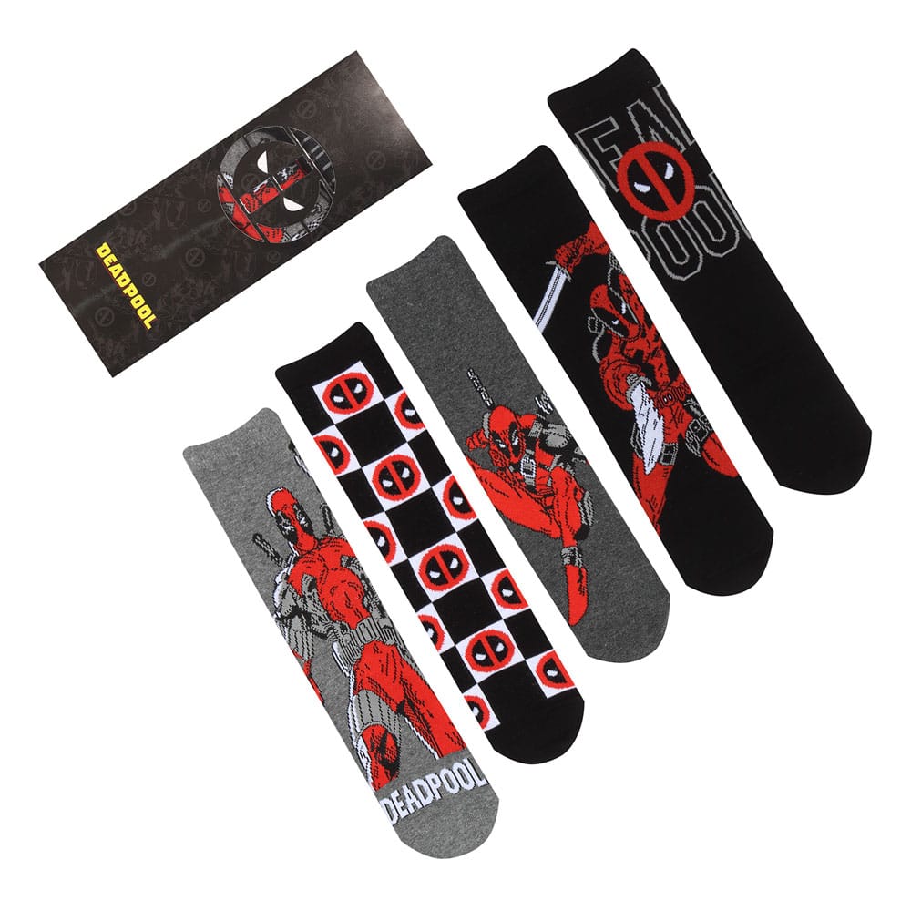 Marvel Socks 5-Pack Deadpool S-M - MangaShop.ro