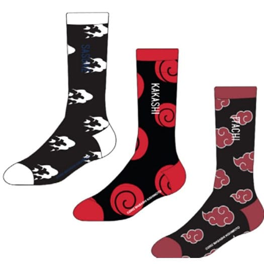 Naruto Socks Sasuke, Kakashi, Itachi 3-Pack 39-42 - MangaShop.ro