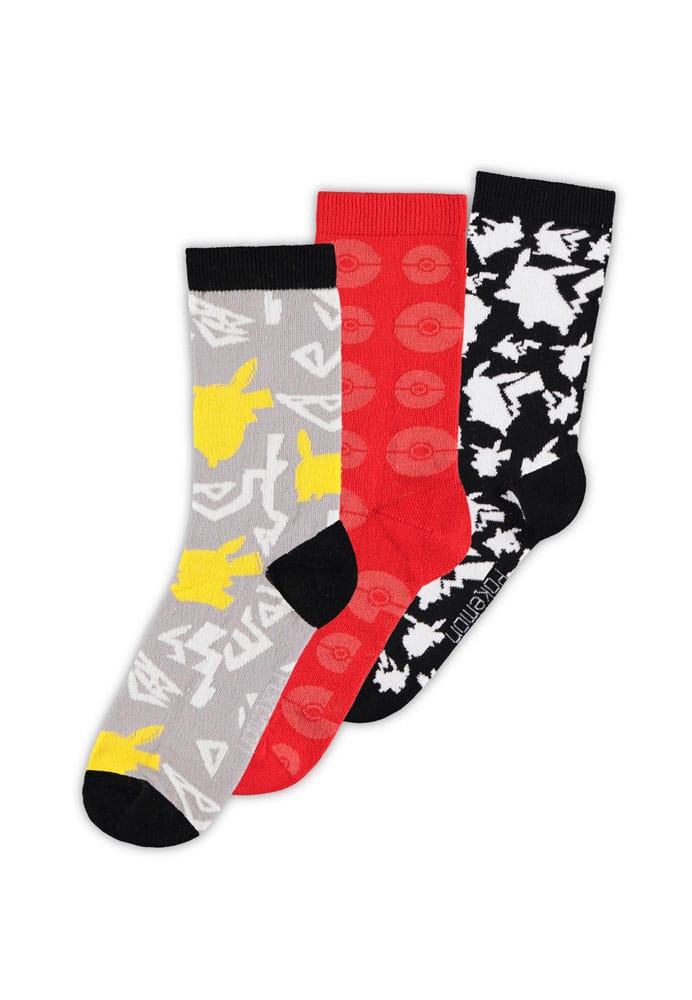 Pokemon Socks 3-Pack 2024 Crew 39-42 - MangaShop.ro