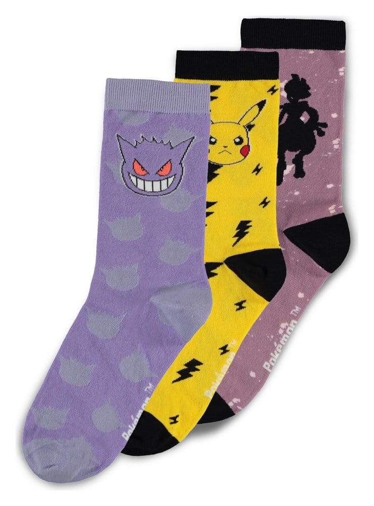 Pokemon Socks 3-Pack Crew 43-46 - MangaShop.ro