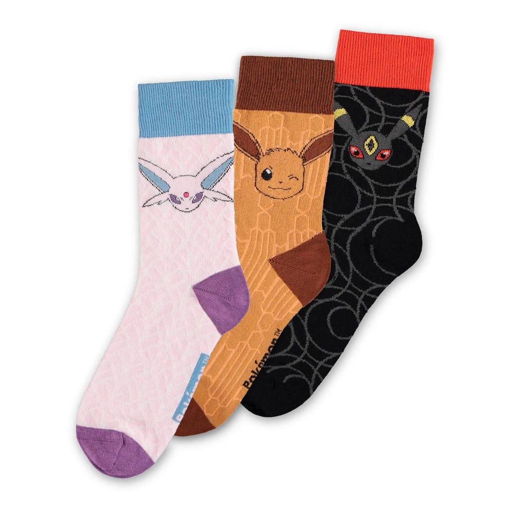 Pokemon Socks 3-Pack Eevee Evolution 2.0 35-38 - MangaShop.ro