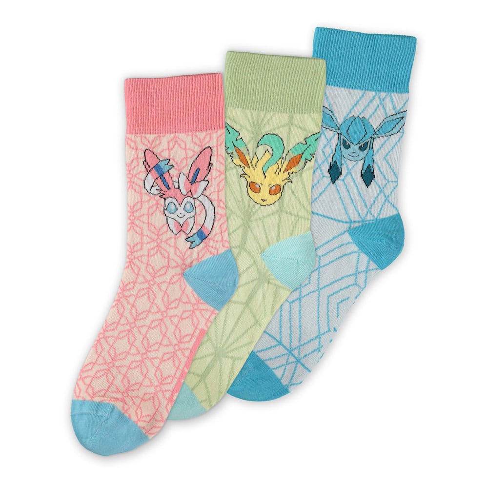 Pokemon Socks 3-Pack Eevee Evolution 3.0 35-38 - MangaShop.ro