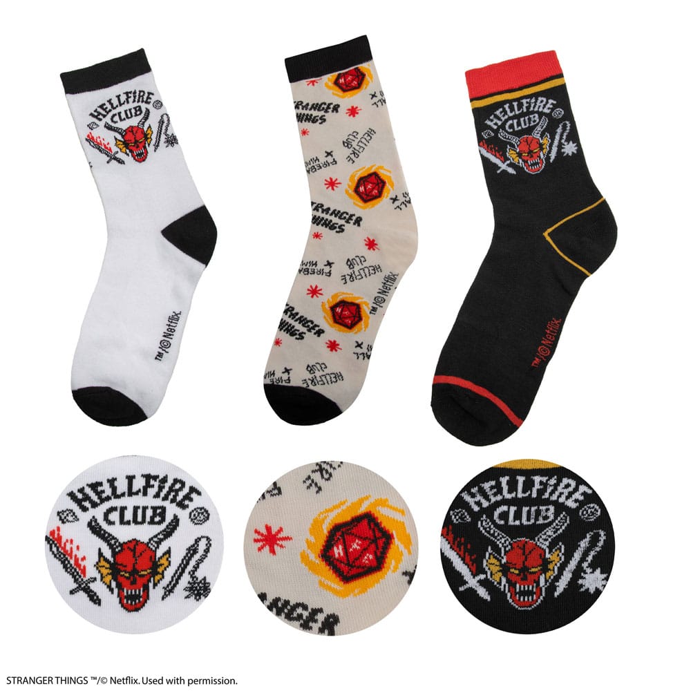 Stranger Things: Hellfire Club Set of 3 Socks - MangaShop.ro