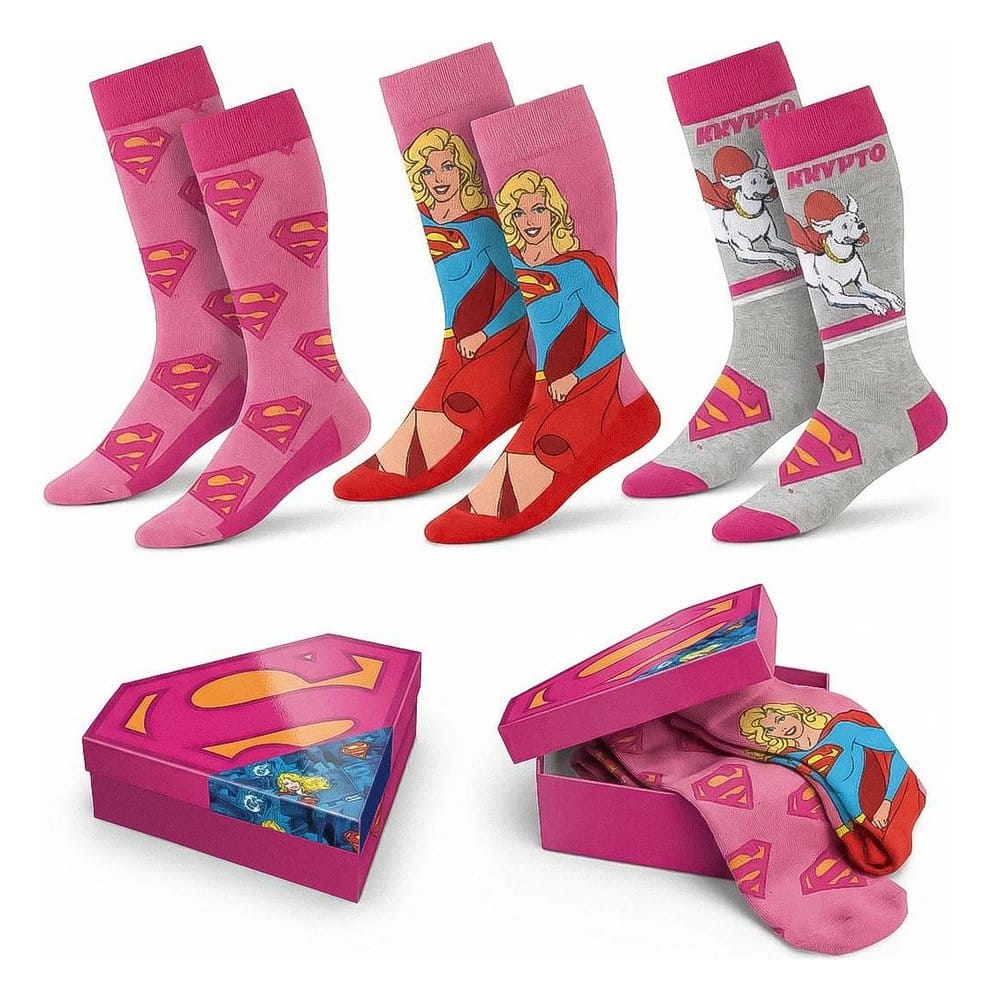 DC Comics Socks Superman Supergirl 3-Pack 36-43 - MangaShop.ro