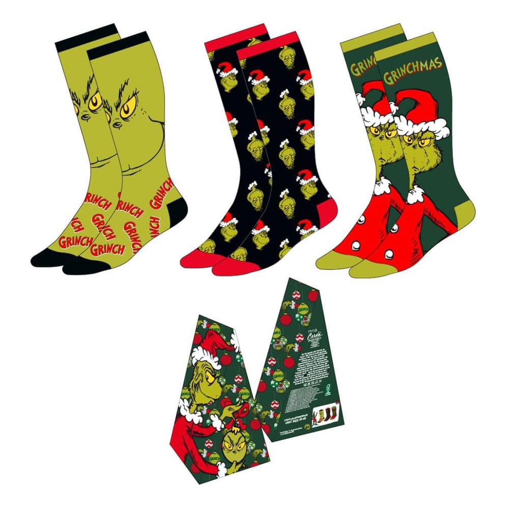 The Grinch Socks 3-Pack 38-45 - MangaShop.ro