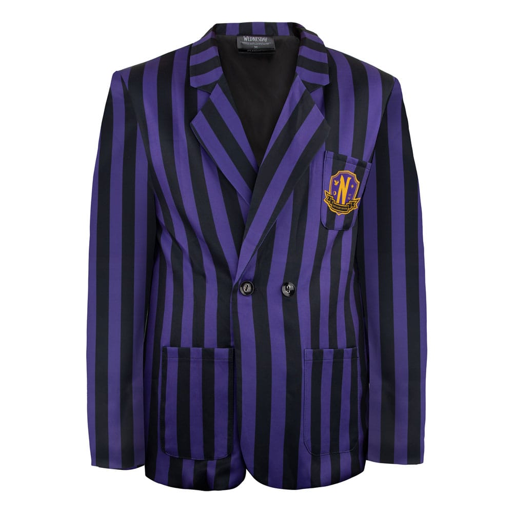 Wednesday Jacket Nevermore Academy Purple Striped Blazer Size L - MangaShop.ro