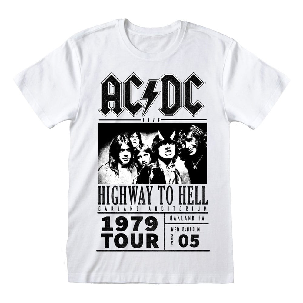Tricou AC/DC Highway To Hell 1979 Tour White masura L - MangaShop.ro