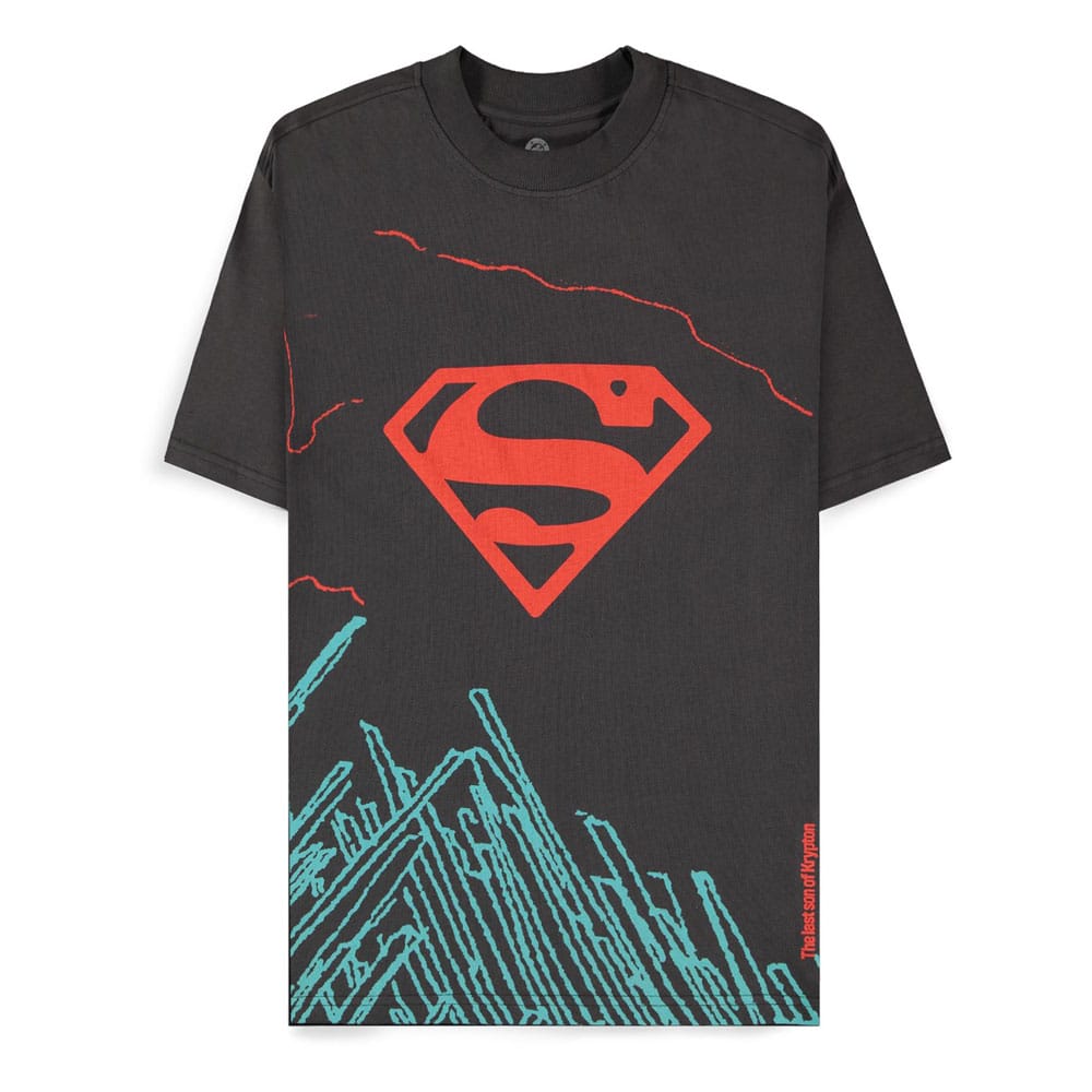 Tricou DC Comics Superman Dark Grey son of Krypton masura L - MangaShop.ro