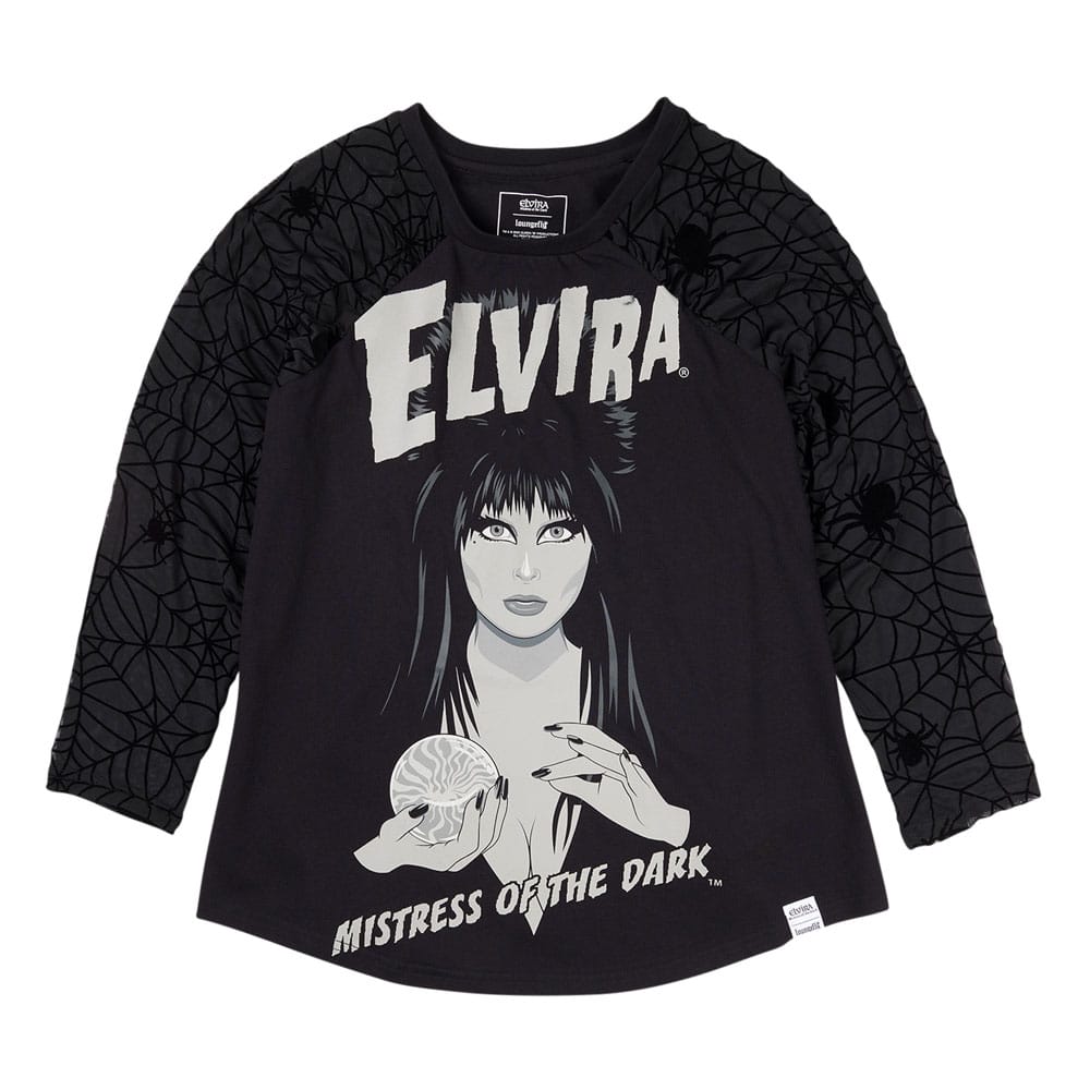 Tricou Elivira by Loungefly Tee Unisex Shirred Raglan - MangaShop.ro