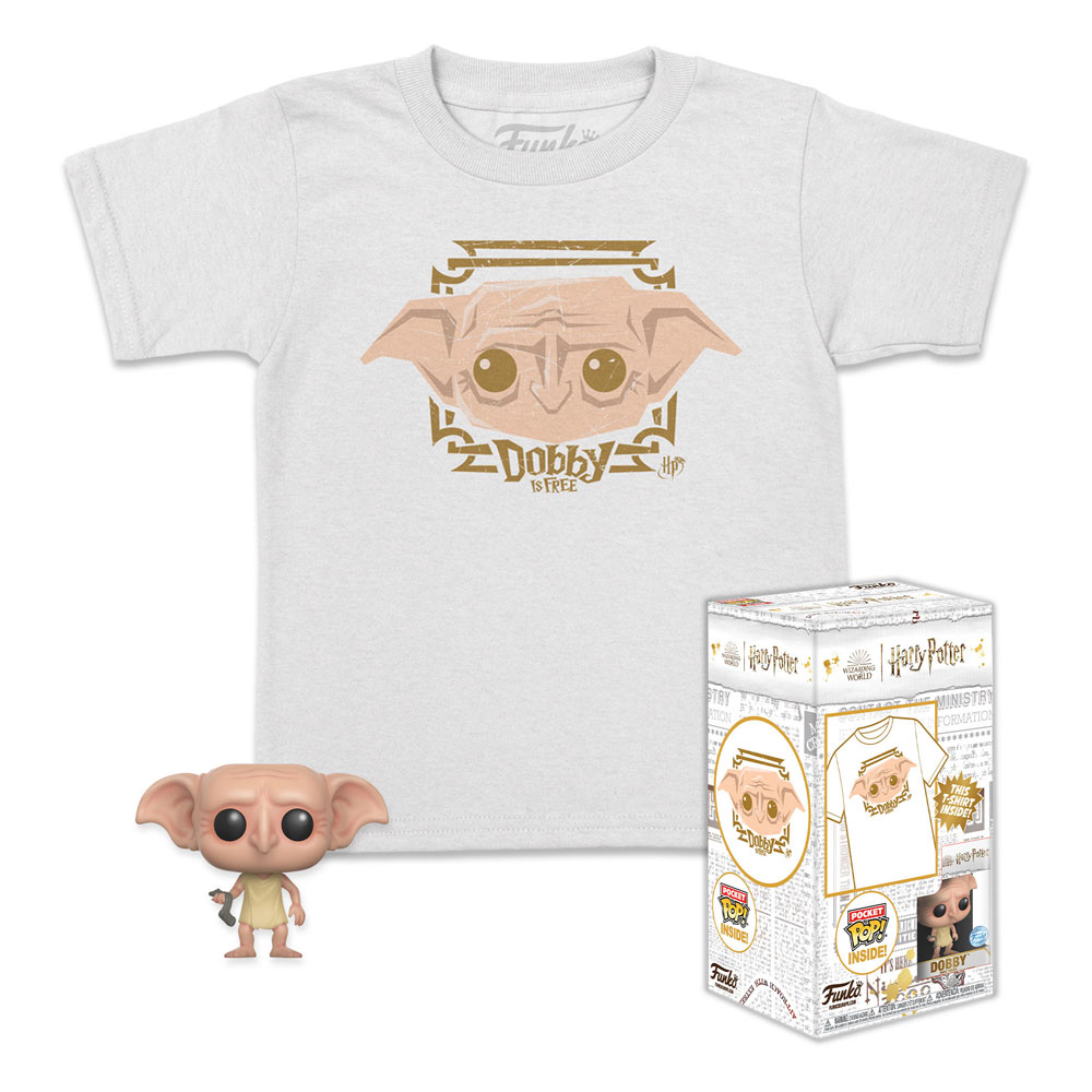Tricou Harry Potter Pocket POP! & Kids Tee Box Dobby (KD) masura Kids L - MangaShop.ro