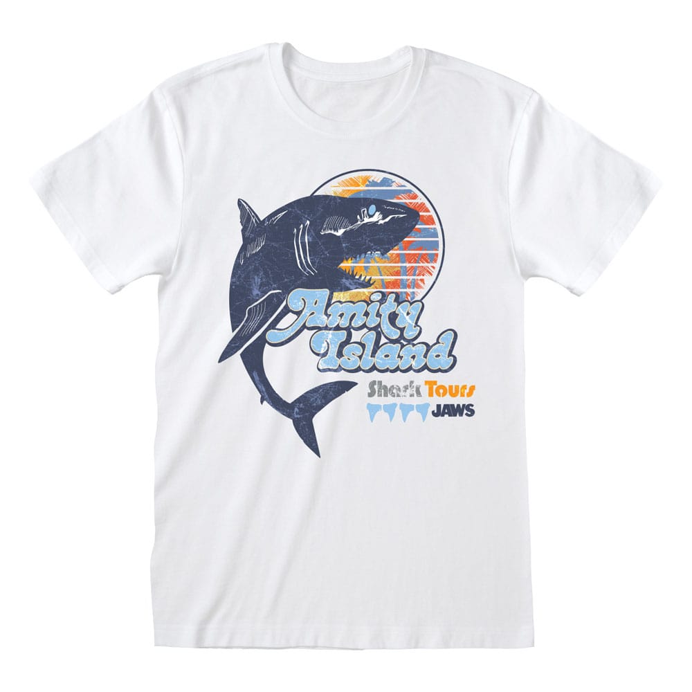 Tricou Jaws Amity Shark Tours masura S - MangaShop.ro