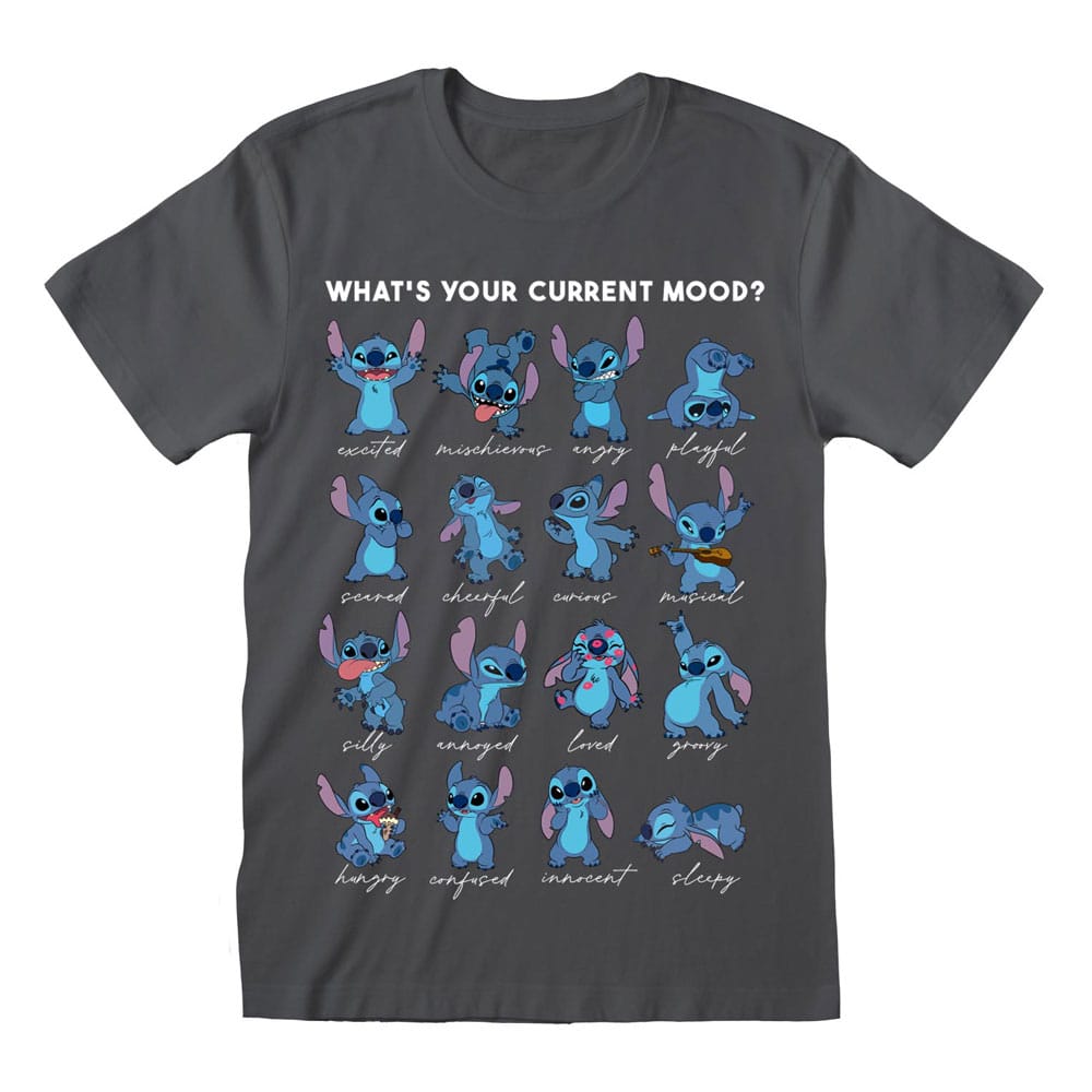 Tricou Lilo & Stitch Stitch Emotions Charcoal masura M - MangaShop.ro