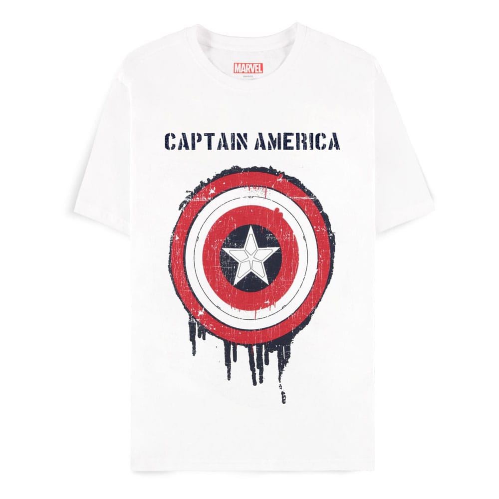 Tricou Captain America Brave New World Shield White masura S - MangaShop.ro