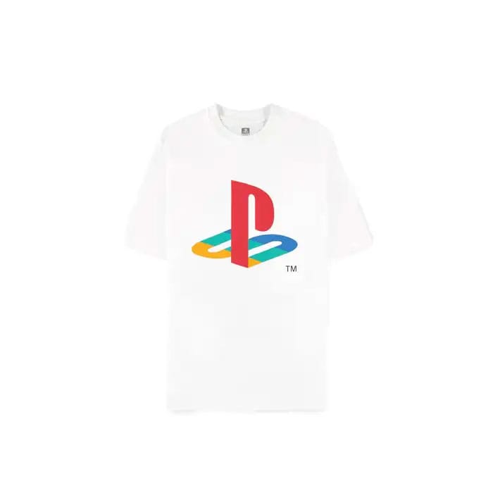 Tricou PlayStation Logo White Loose Fit masura L - MangaShop.ro