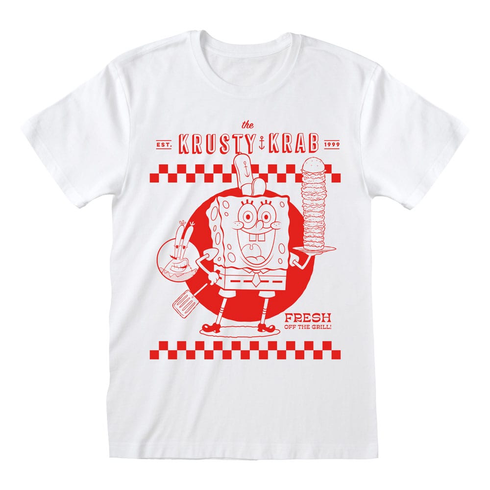 Tricou SpongeBob Squarepants Krusty Krab White masura S - MangaShop.ro