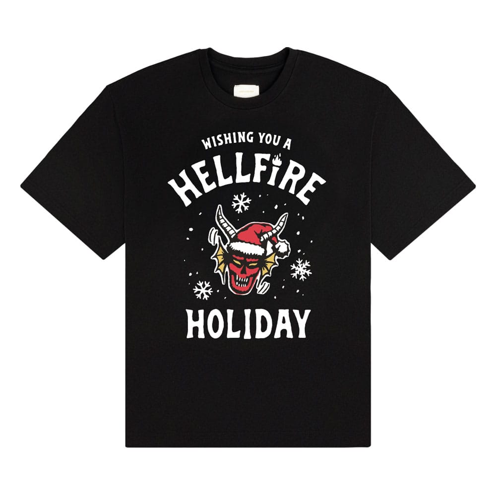 Tricou Stranger Things Wishing You A Hellfire Holiday - MangaShop.ro