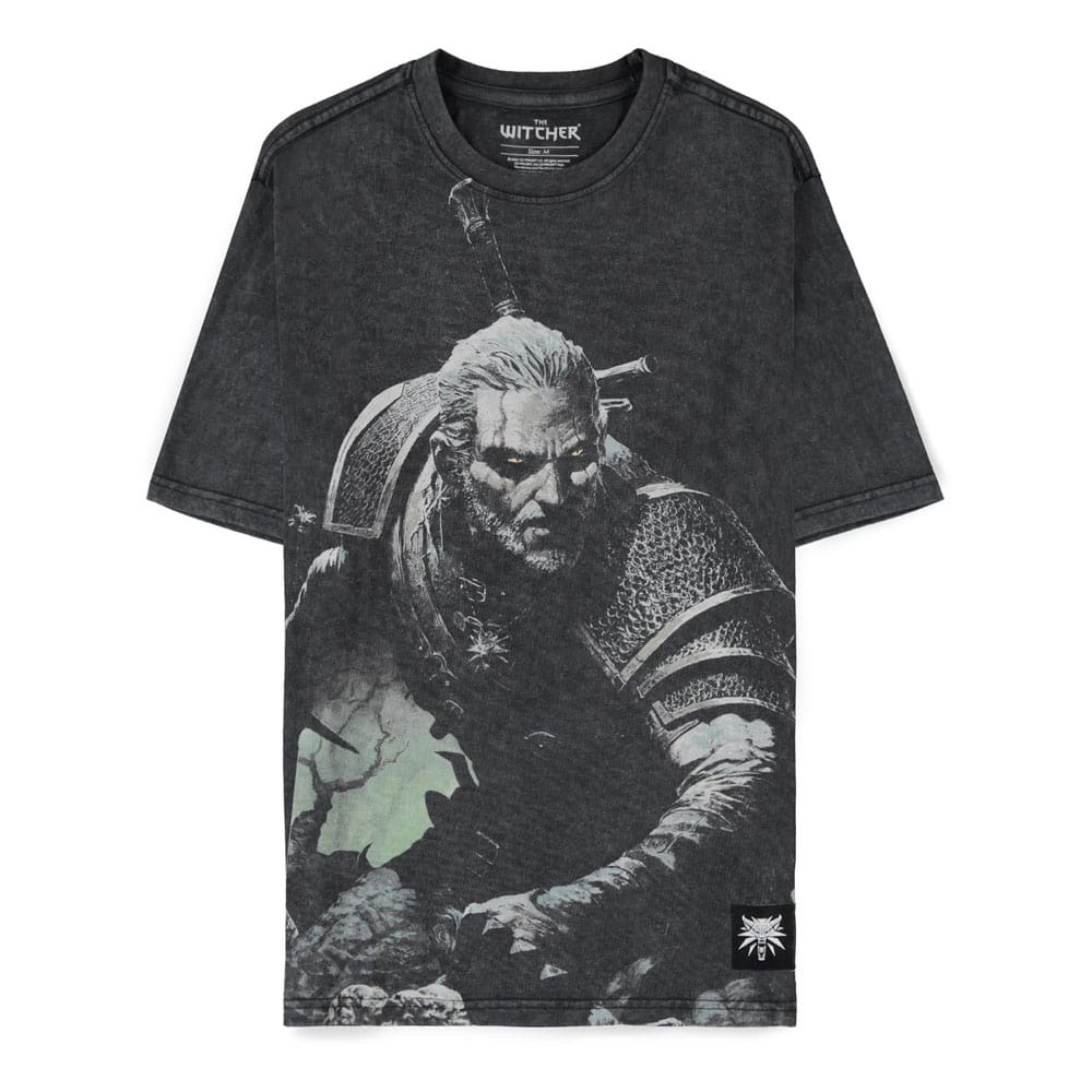Tricou The Witcher Wild Hunt Geralt Washed - MangaShop.ro