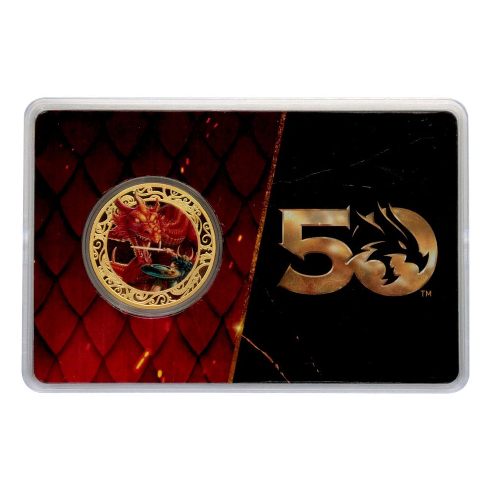 Dungeons & Dragons Collectable Coin 50th Anniversary with Colour Print 24k Gold Plated Edition 4 cm - MangaShop.ro