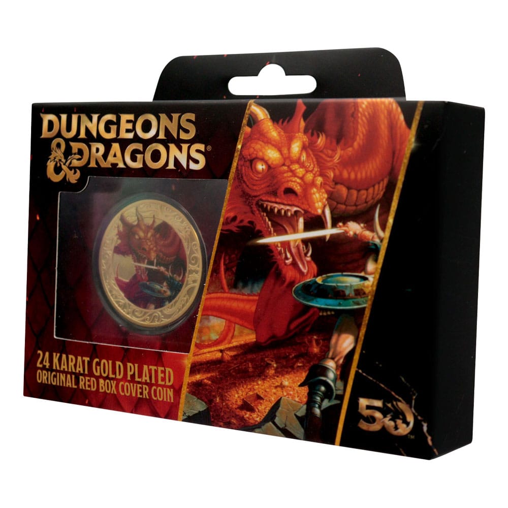 Dungeons & Dragons Collectable Coin 50th Anniversary with Colour Print 24k Gold Plated Edition 4 cm - MangaShop.ro