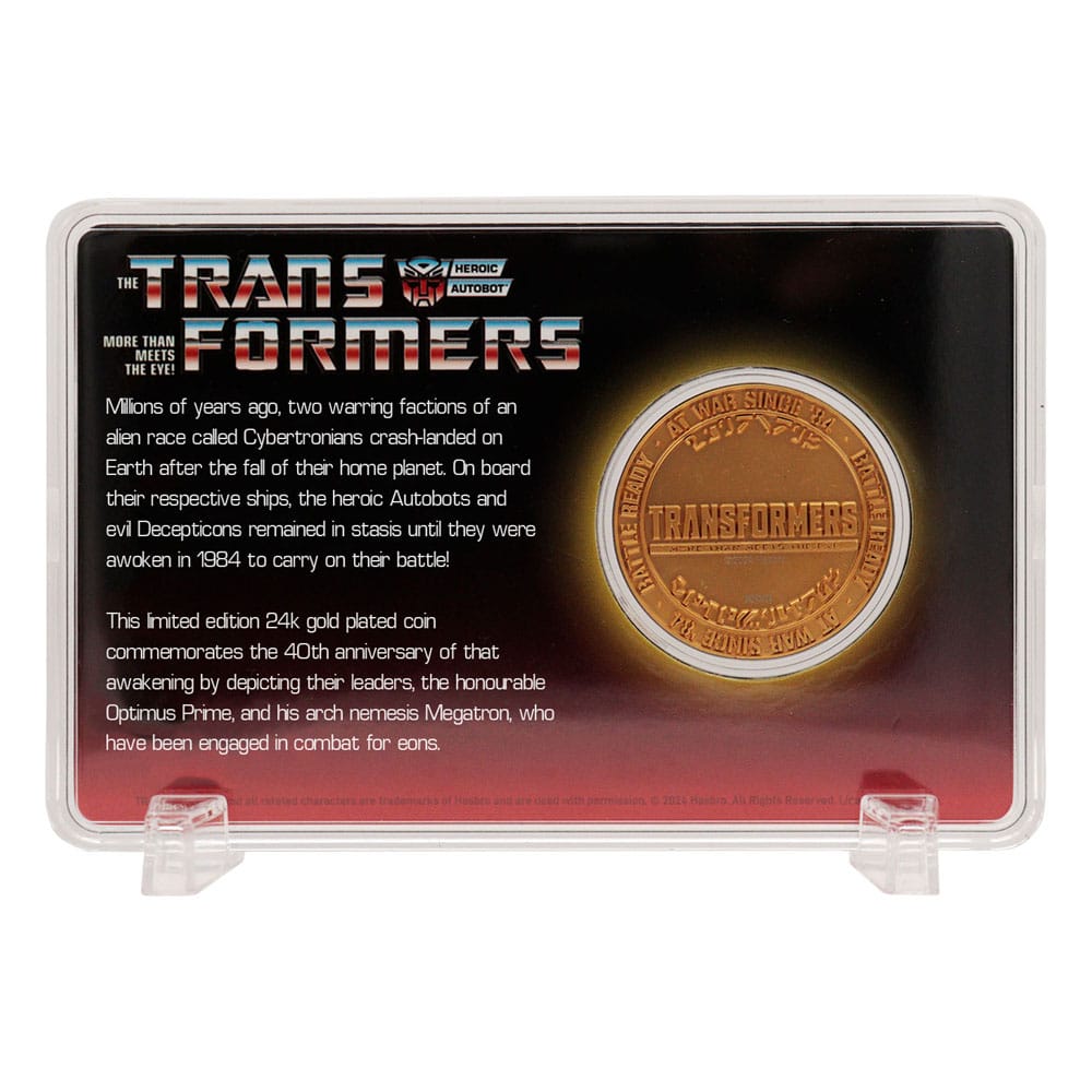 Transformers Collectable Coin 40th Anniversary 24k Gold Plated Edition 4 cm - MangaShop.ro