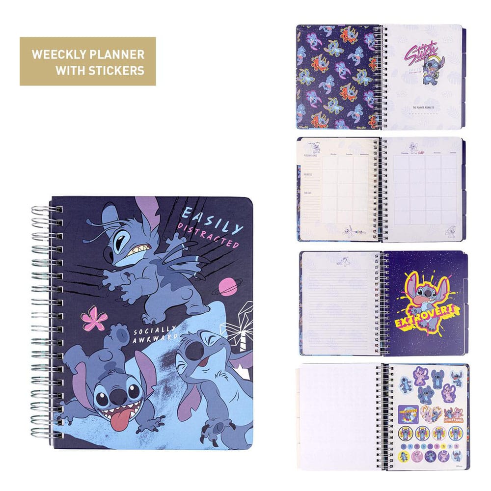 Lilo & Stitch Weekly Planner with Stickers Stitch Easily Distracted - MangaShop.ro