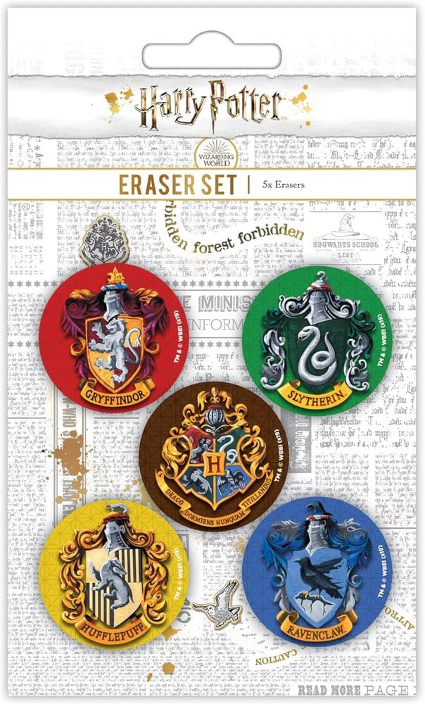Harry Potter Eraser Set Hogwarts Crests - MangaShop.ro