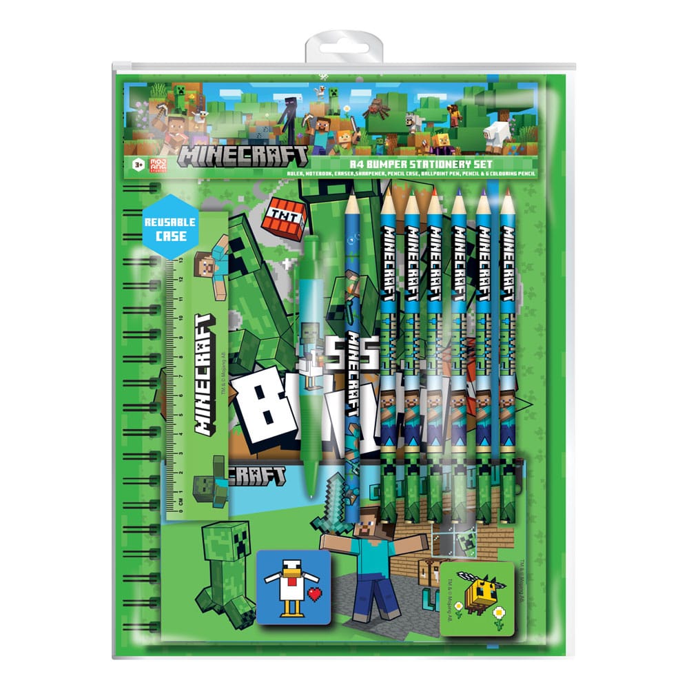 Minecraft 12-Piece Stationery Set A4 Bumper - MangaShop.ro