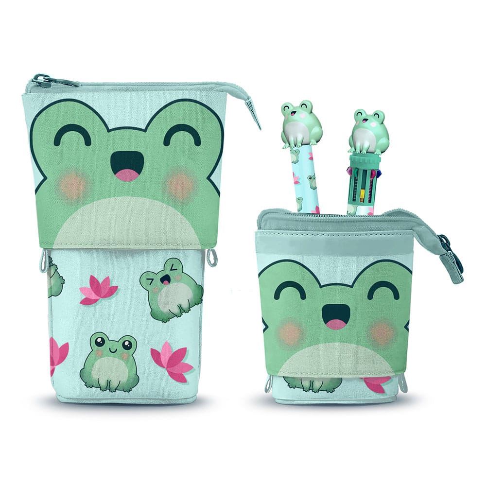 Oh My Pop! Pop Up Pencil with Multicoloured ball pen & Erasable Gel Pen Froggy - MangaShop.ro