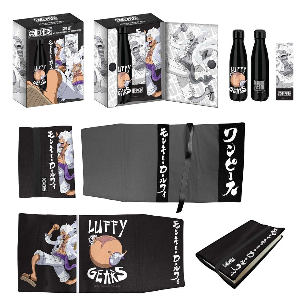 One Piece Steel Bottle, Sticker, Book Cover Gift Set Luffy Gears - MangaShop.ro