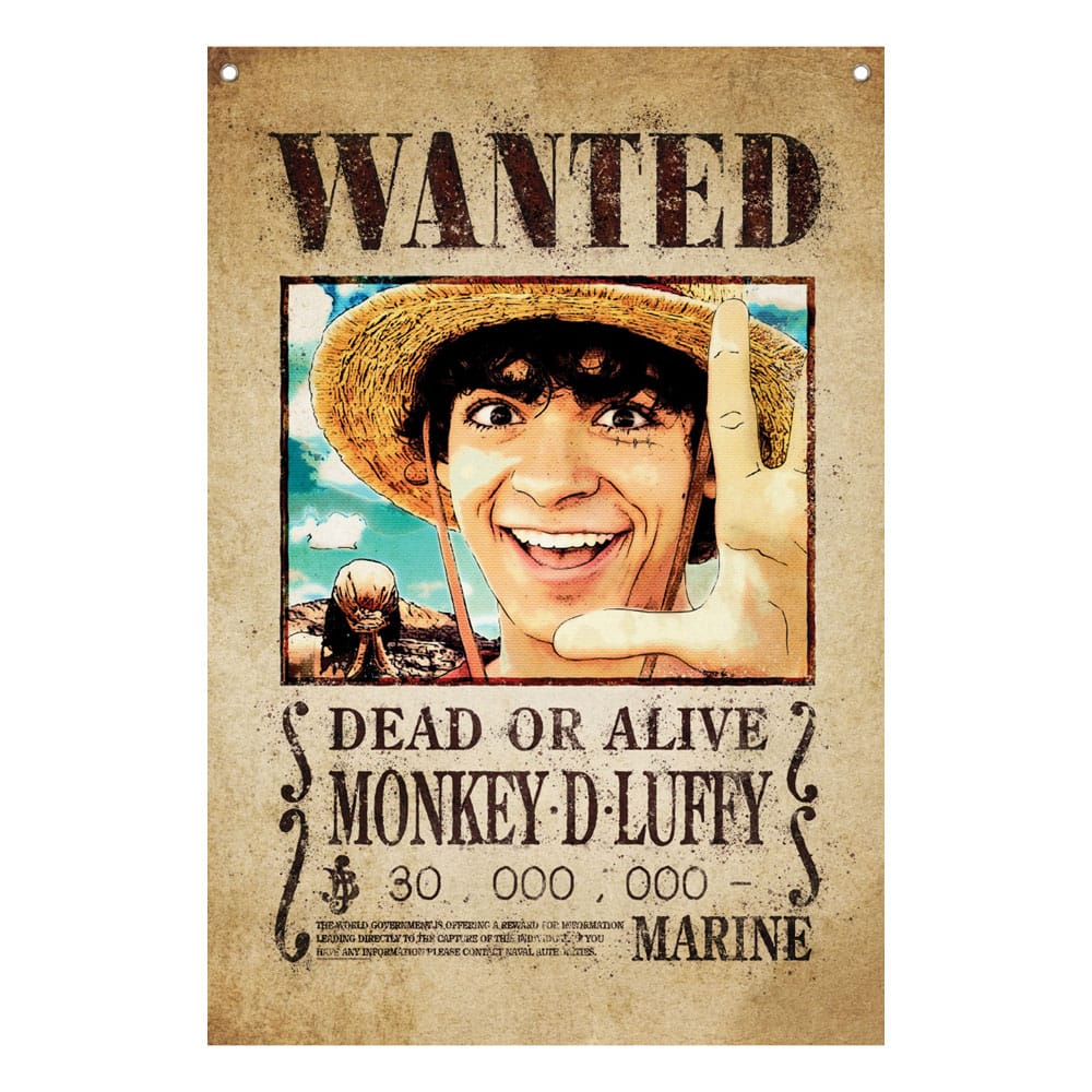 One Piece Wall Banner Luffy Wanted 120 x 85 cm - MangaShop.ro