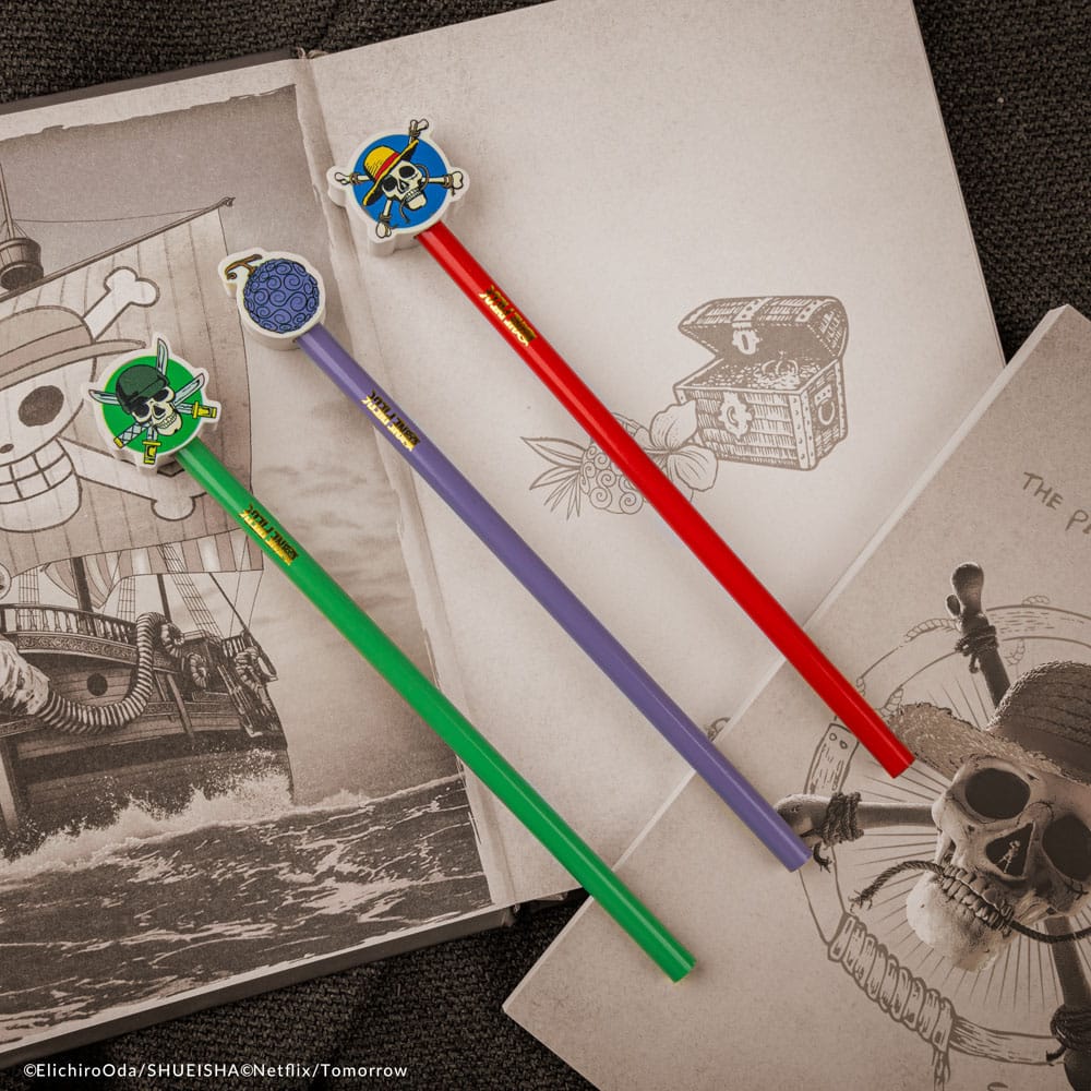 One Piece Pencils with Eraser Topper Gum-gum Fruit - MangaShop.ro