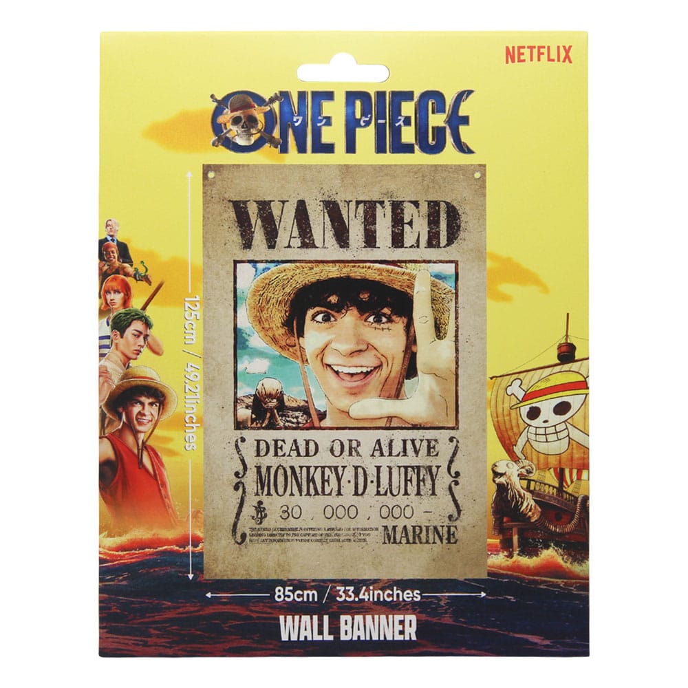 One Piece Wall Banner Luffy Wanted 120 x 85 cm - MangaShop.ro