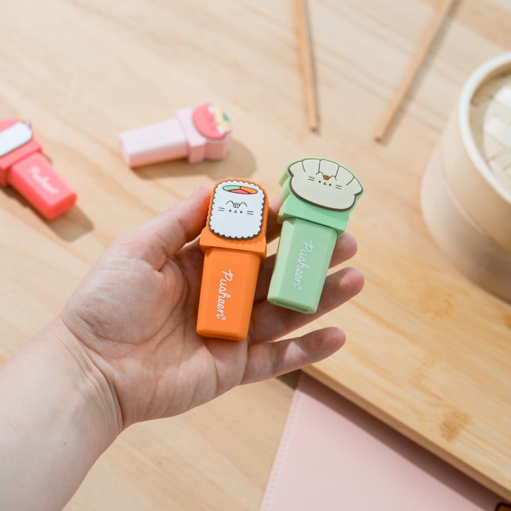 Pusheen Highlighters with Topper Sushi Roll Set of 4 - MangaShop.ro