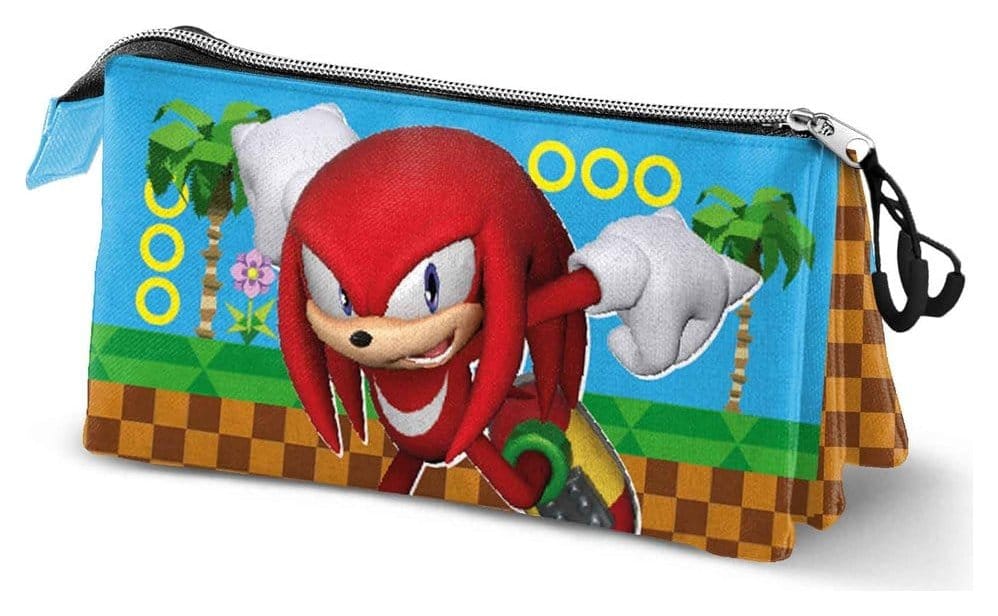 Sonic - The Hedgehog Triple Pencil case SEGA Knuckles Run Multicolour - MangaShop.ro