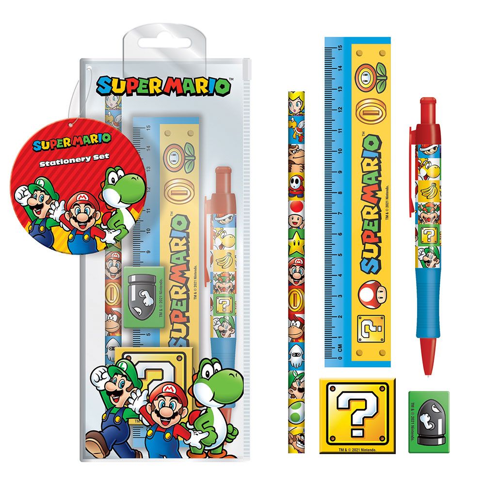 Super Mario 5-Piece Stationery Set - MangaShop.ro