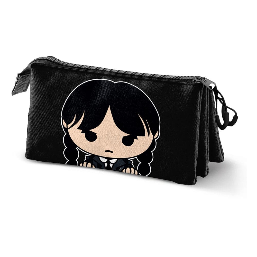 Wednesday Triple Pencil case Chibi Black - MangaShop.ro