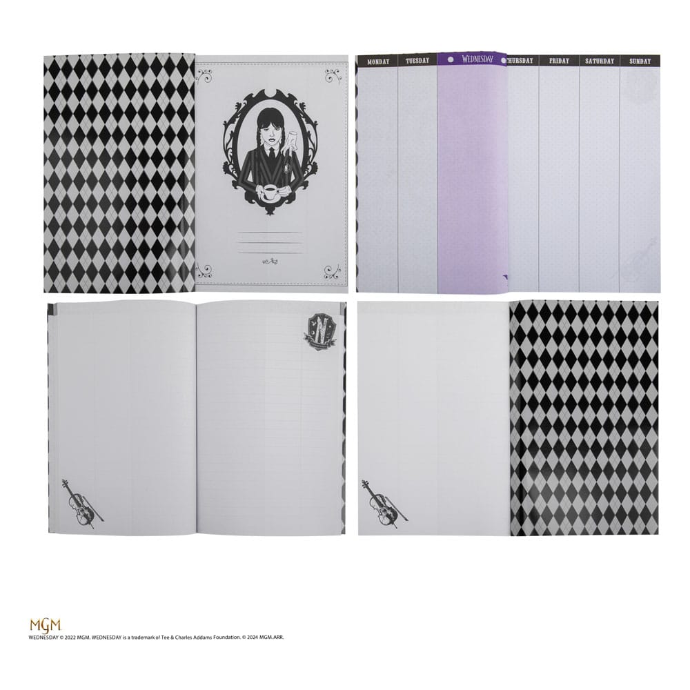 Wednesday 5-Piece Stationery Set Black - MangaShop.ro